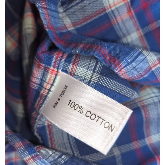 Orvis Mens Blue Plaid 100% Cotton Long Sleeve Shirt Medium - Picture 6 of 7